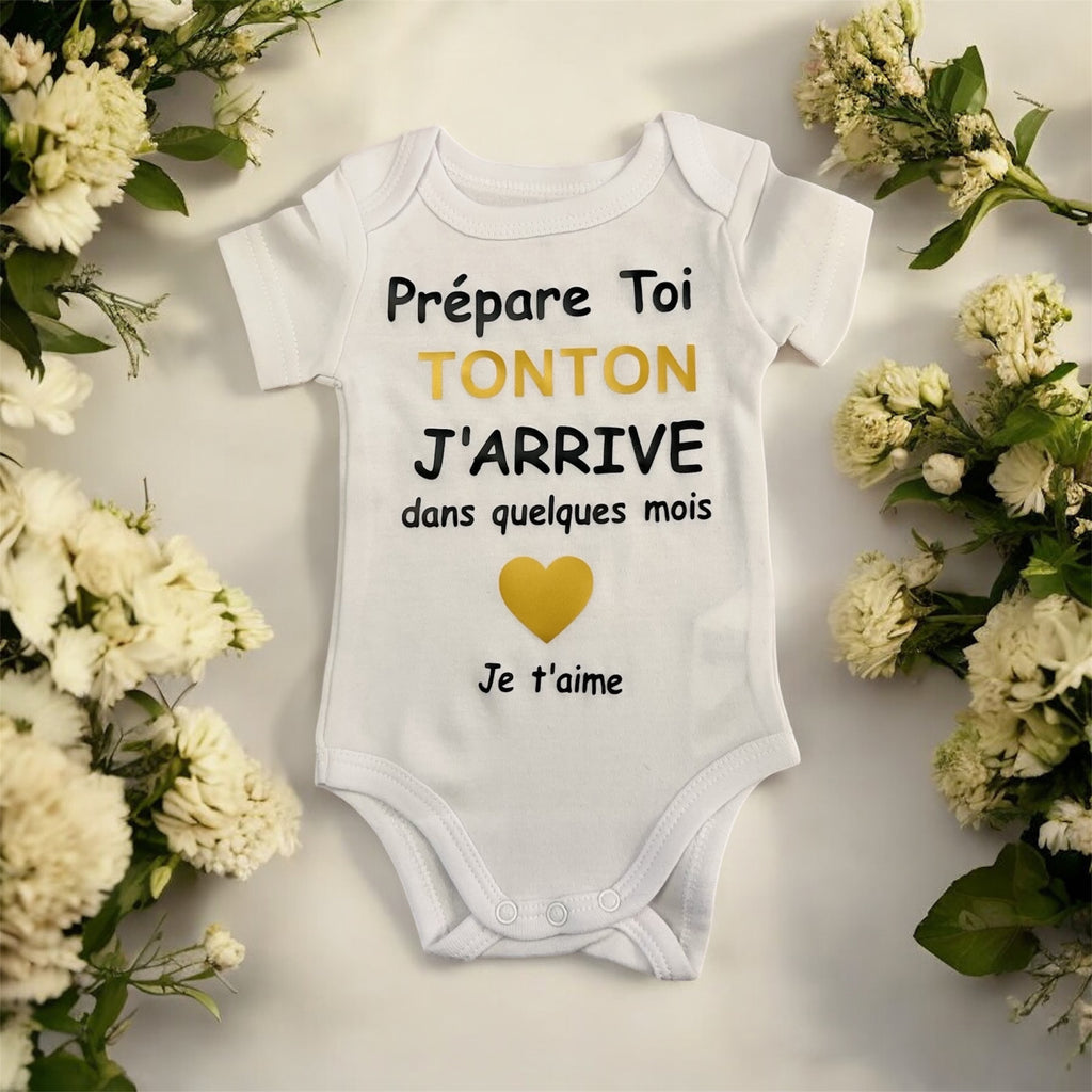 🖤 Body annonce grossesse « Prépare-toi Tonton » – Cadeau original futur oncle – Idée annonce grossesse drôle et tendre