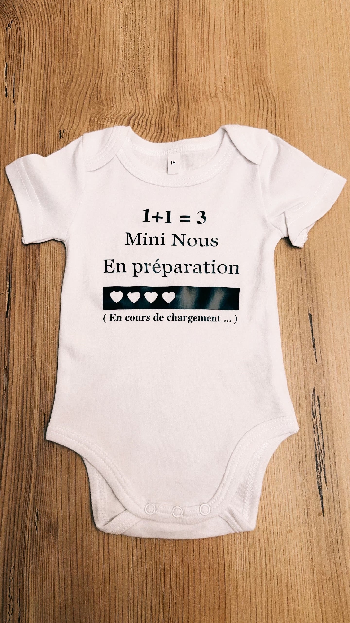 Body annonce grossesse – “1 + 1 = 3 Mini Nous en préparation” 👶 | Cadeau original future maman & papa, idée révélation bébé