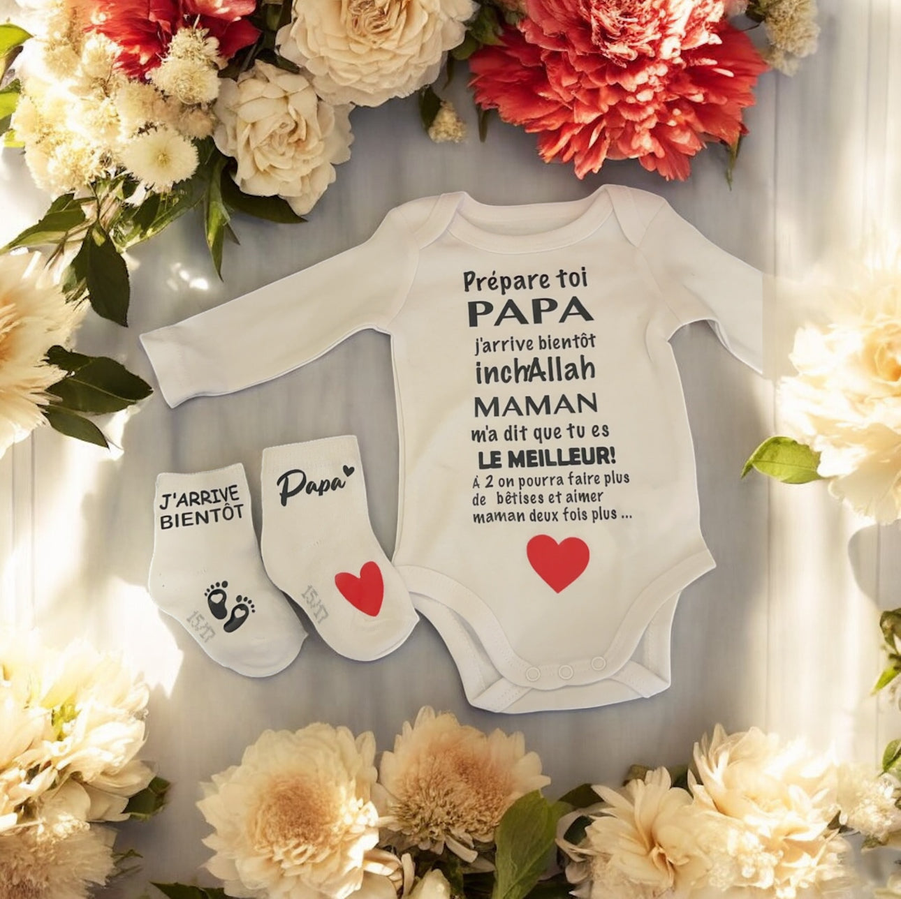 Annonce Grossesse Papa Body Bébé ❤️ | Prépare toi Papa j’arrive bientôt inch’Allah | Cadeau Futur Papa Musulman