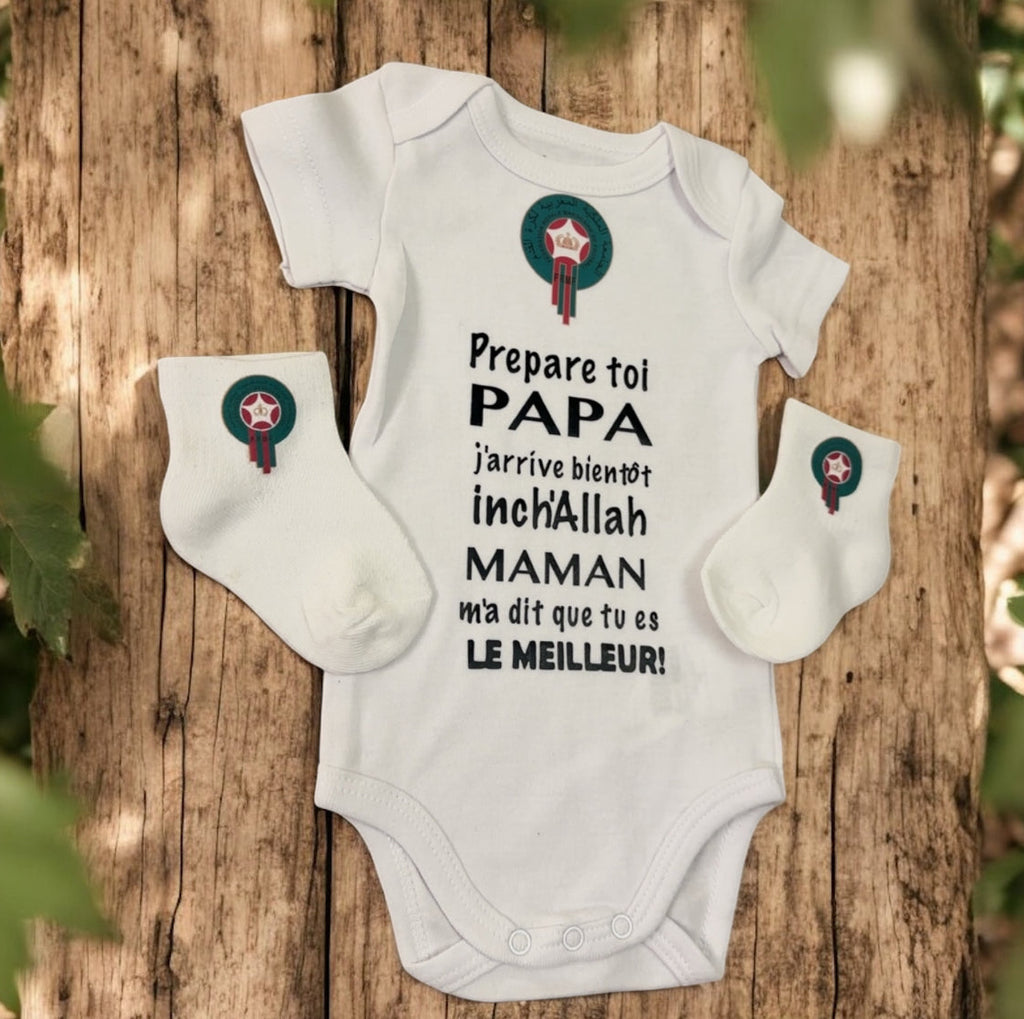 Annonce Grossesse Papa Body Bébé Maroc 🇲🇦 | Prepare toi Papa j’arrive bientôt inch’Allah | Cadeau Futur Papa Musulman