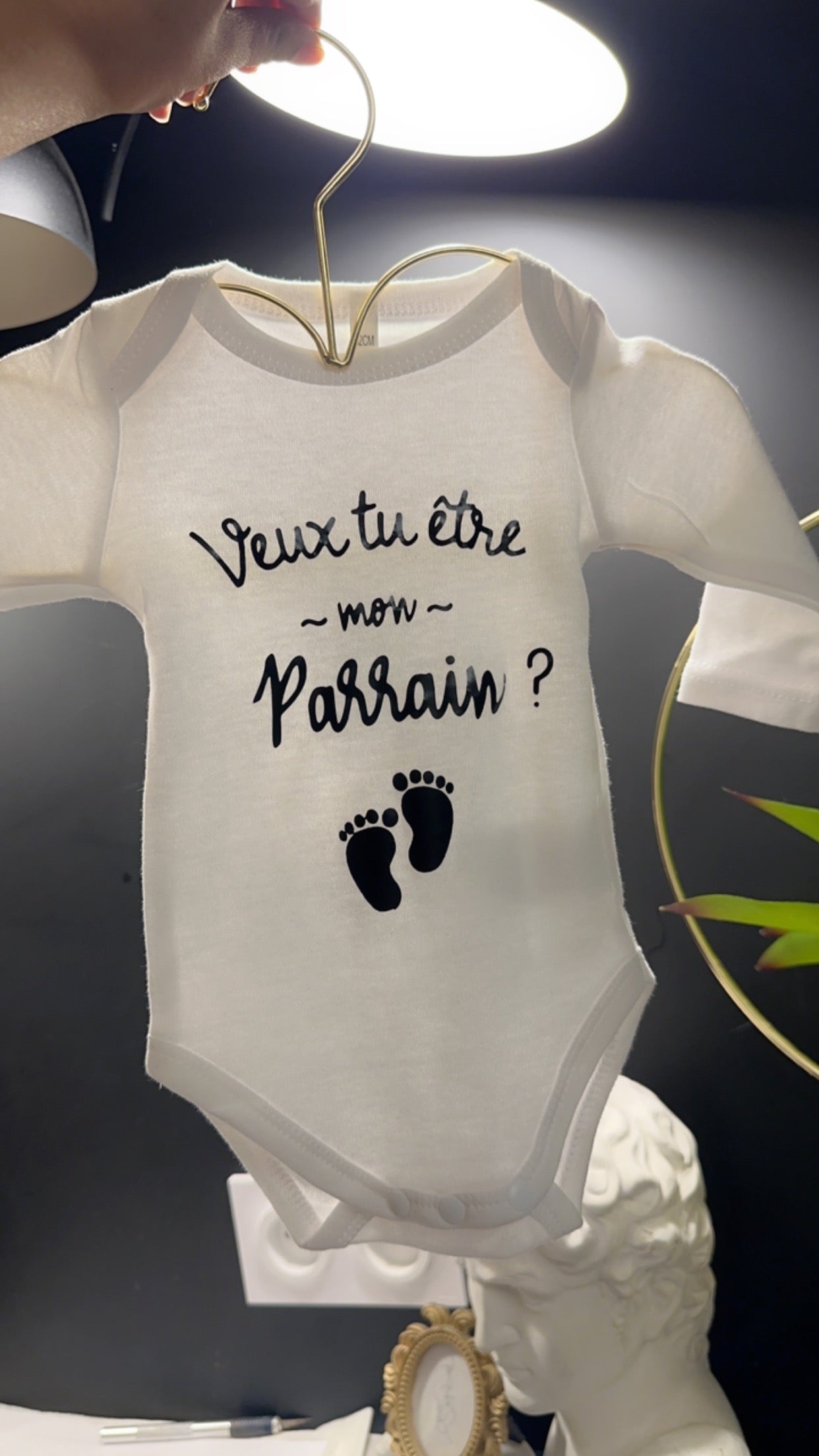 👶 Body bébé “Veux-tu être mon parrain ?” | Cadeau annonce parrain original | Body coton manches longues