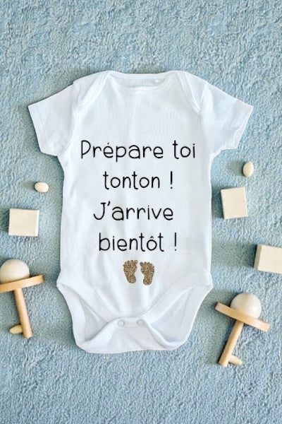 Body bébé annonce grossesse tonton – Prépare-toi tonton j’arrive bientôt – Cadeau futur tonton – Annonce grossesse originale