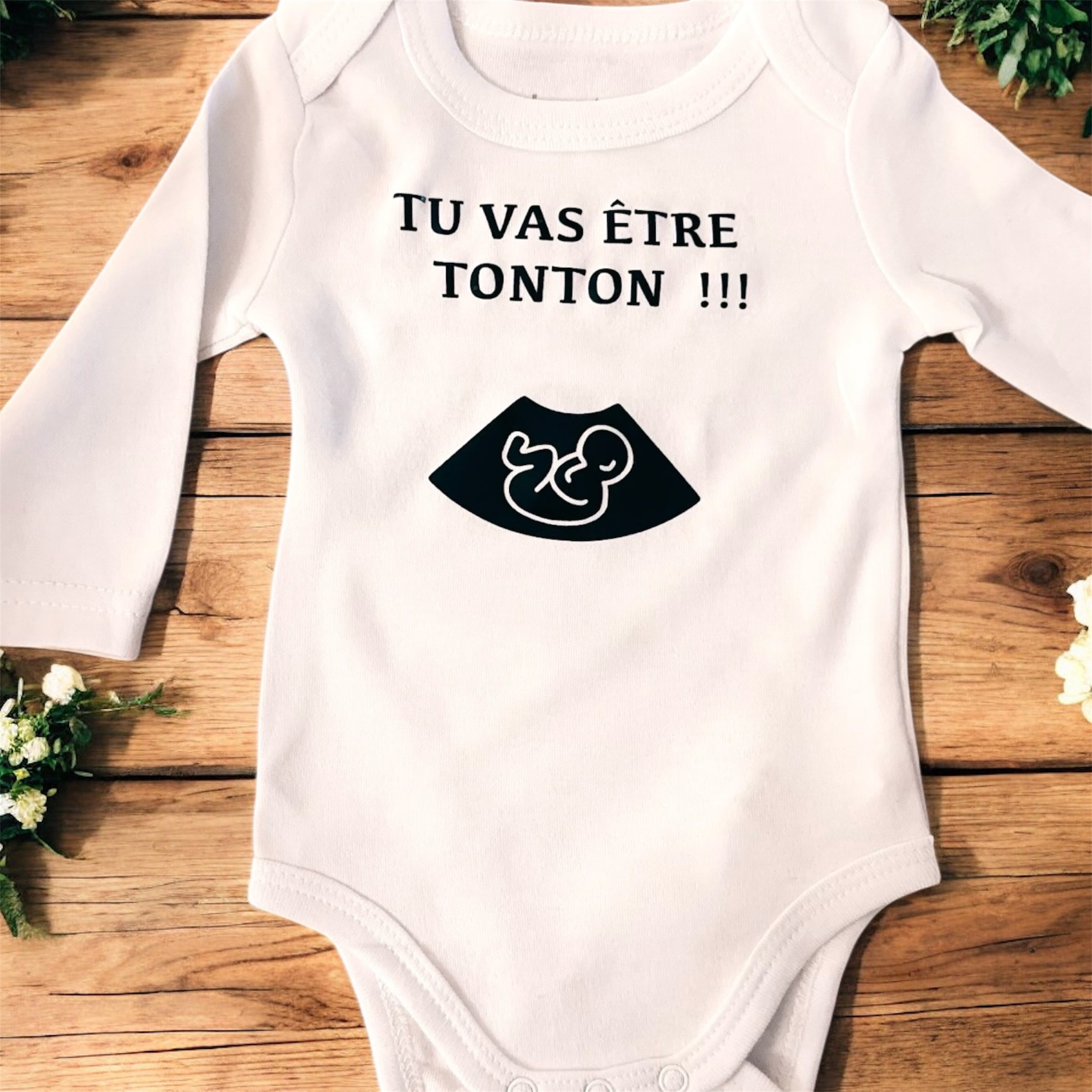 🍼 Body annonce grossesse “Tu vas être Tonton !!!” – Cadeau futur tonton original – Idée annonce famille 💛