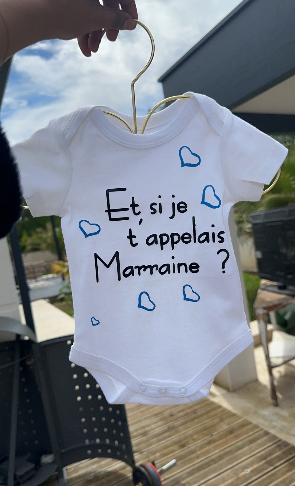 Body bébé “Et si je t’appelais Marraine ?” – Annonce marraine originale – Cadeau surprise bébé grossesse