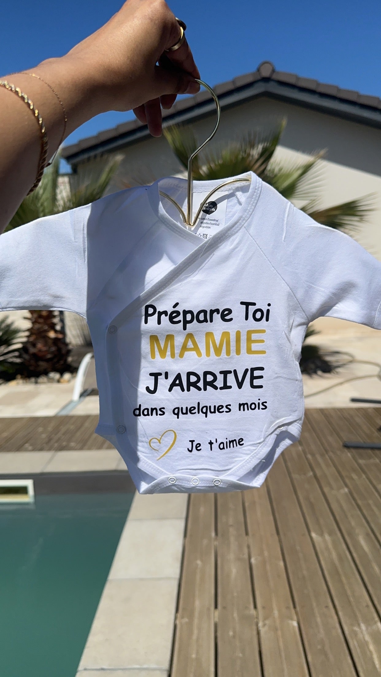 💖 Body annonce grossesse « Prépare-toi Mamie » – Cadeau surprise future grand-mère – Idée annonce grossesse originale