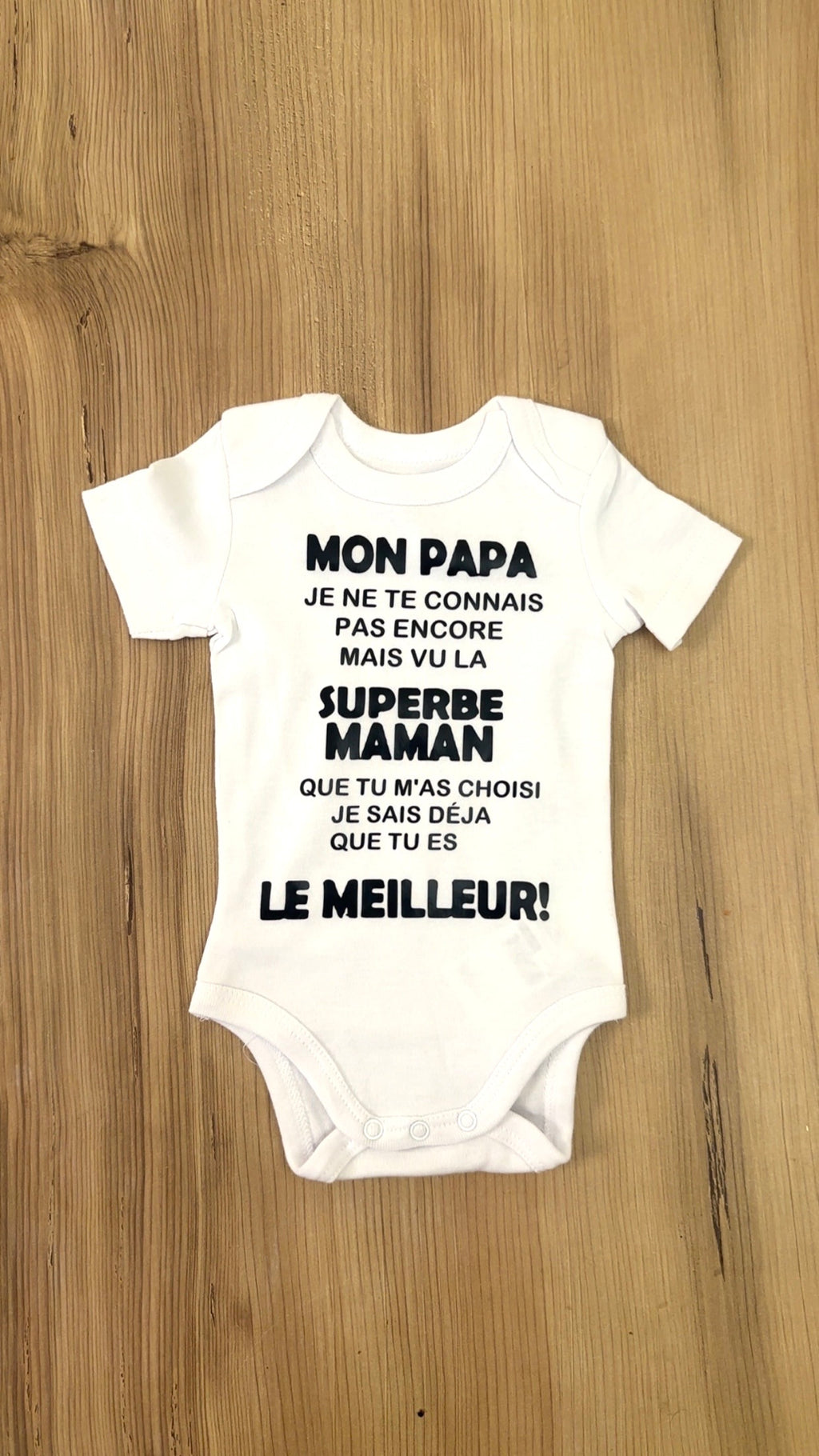 🍼 Body Bébé Message Drôle – “Mon Papa, Je ne te connais pas encore…” | Cadeau de Naissance annonce grossesse Original