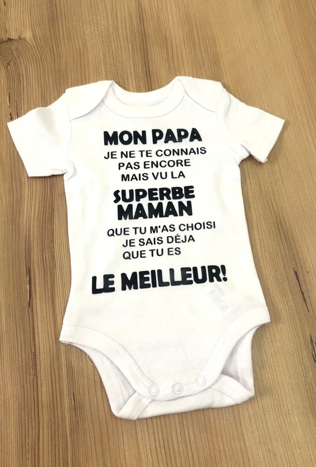🍼 Body Bébé Message Drôle – “Mon Papa, Je ne te connais pas encore…” | Cadeau de Naissance annonce grossesse Original