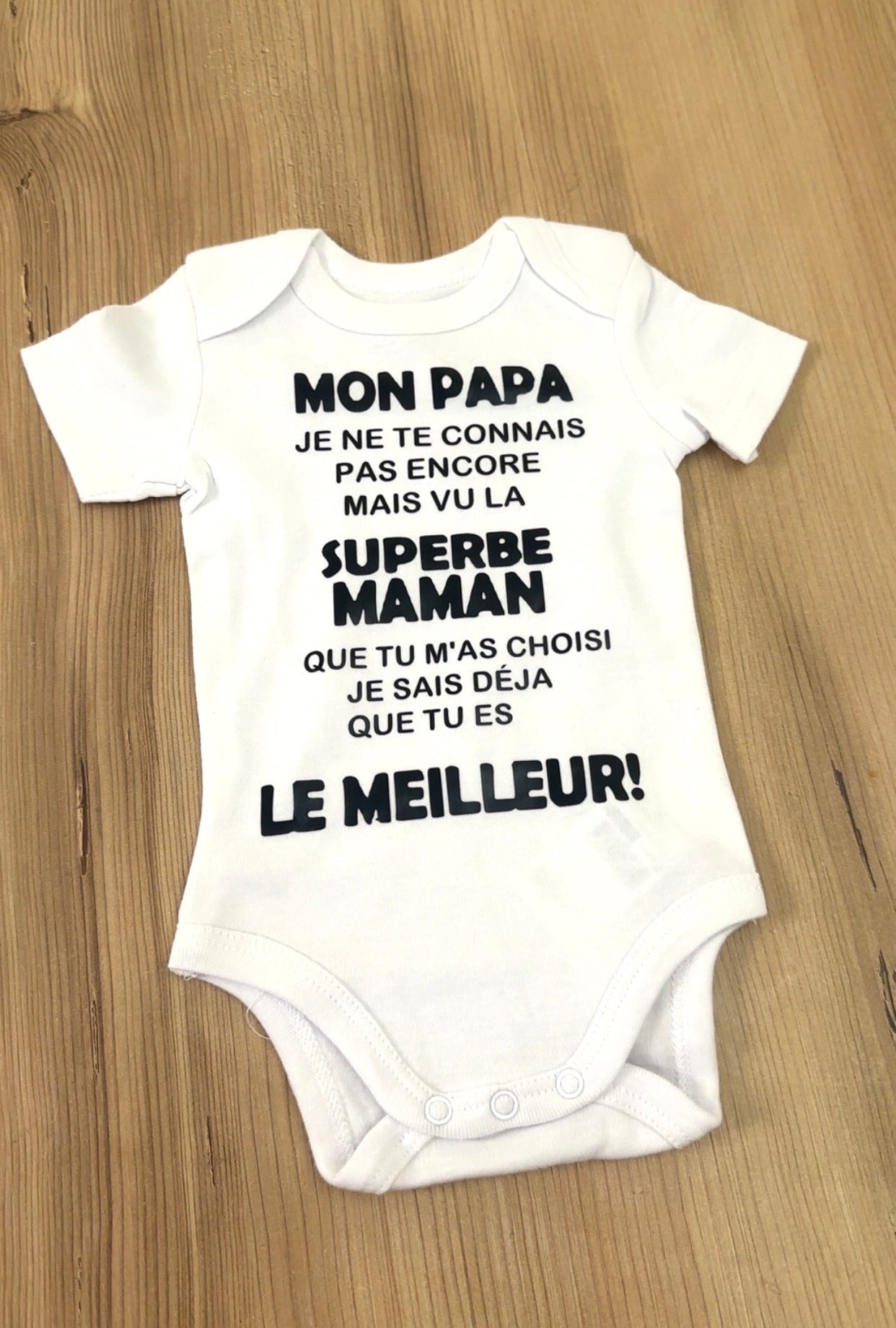 🍼 Body Bébé Message Drôle – “Mon Papa, Je ne te connais pas encore…” | Cadeau de Naissance annonce grossesse Original