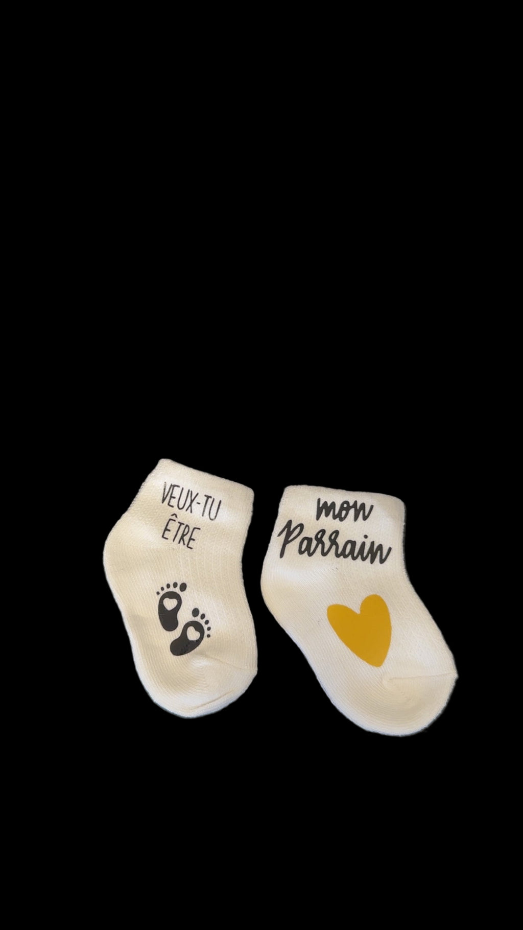 🧦 Chaussettes bébé “Veux-tu être mon parrain ?” 💛 | Annonce originale parrainage | Idée cadeau bébé personnalisée