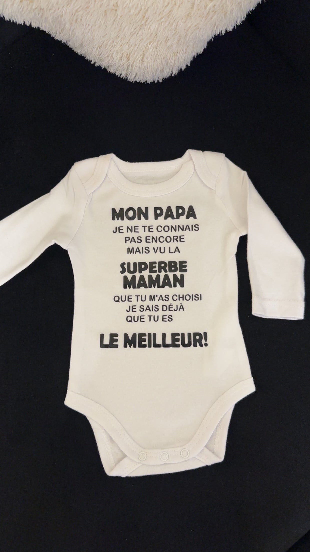 🍼 Body Bébé Message Drôle – “Mon Papa, Je ne te connais pas encore…” | Cadeau de Naissance annonce grossesse Original
