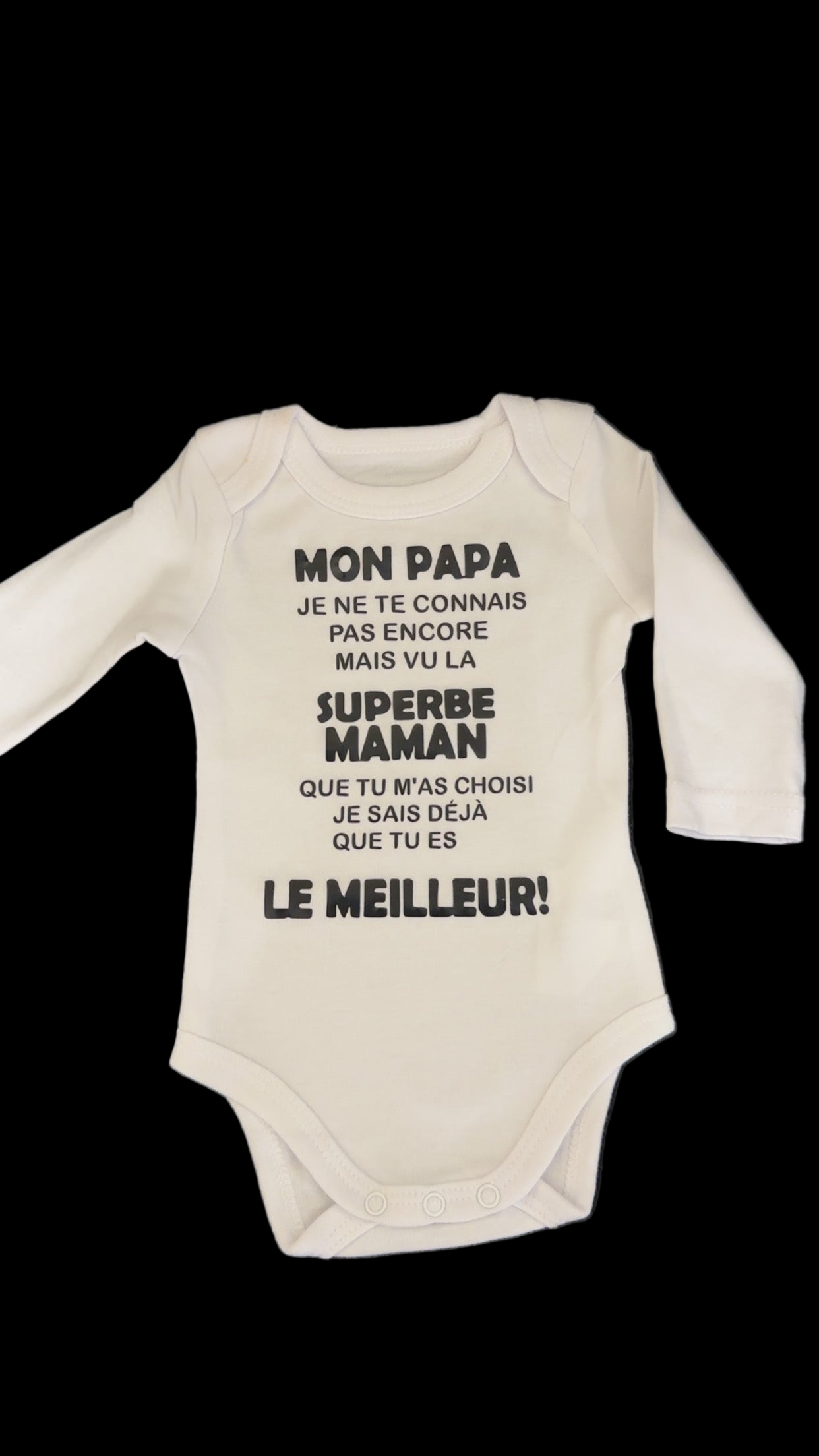 🍼 Body Bébé Message Drôle – “Mon Papa, Je ne te connais pas encore…” | Cadeau de Naissance annonce grossesse Original