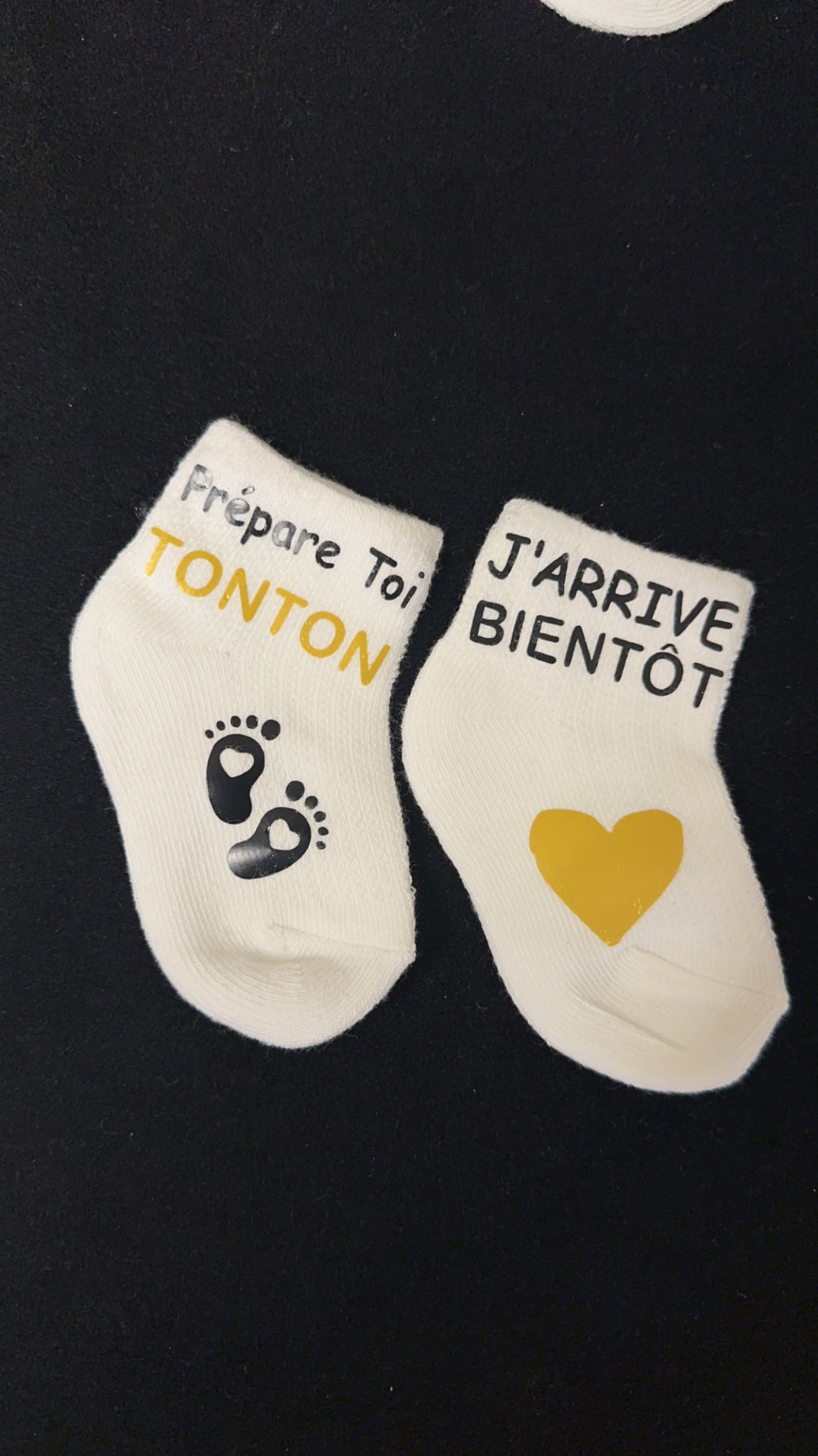 🧦 Chaussettes annonce grossesse “Prépare-toi Tonton, j’arrive bientôt” – Cadeau futur tonton original 💛