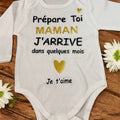 💖 Body annonce grossesse « Prépare-toi Maman » – Annonce future maman originale – Cadeau révélation grossesse plein d’émotion