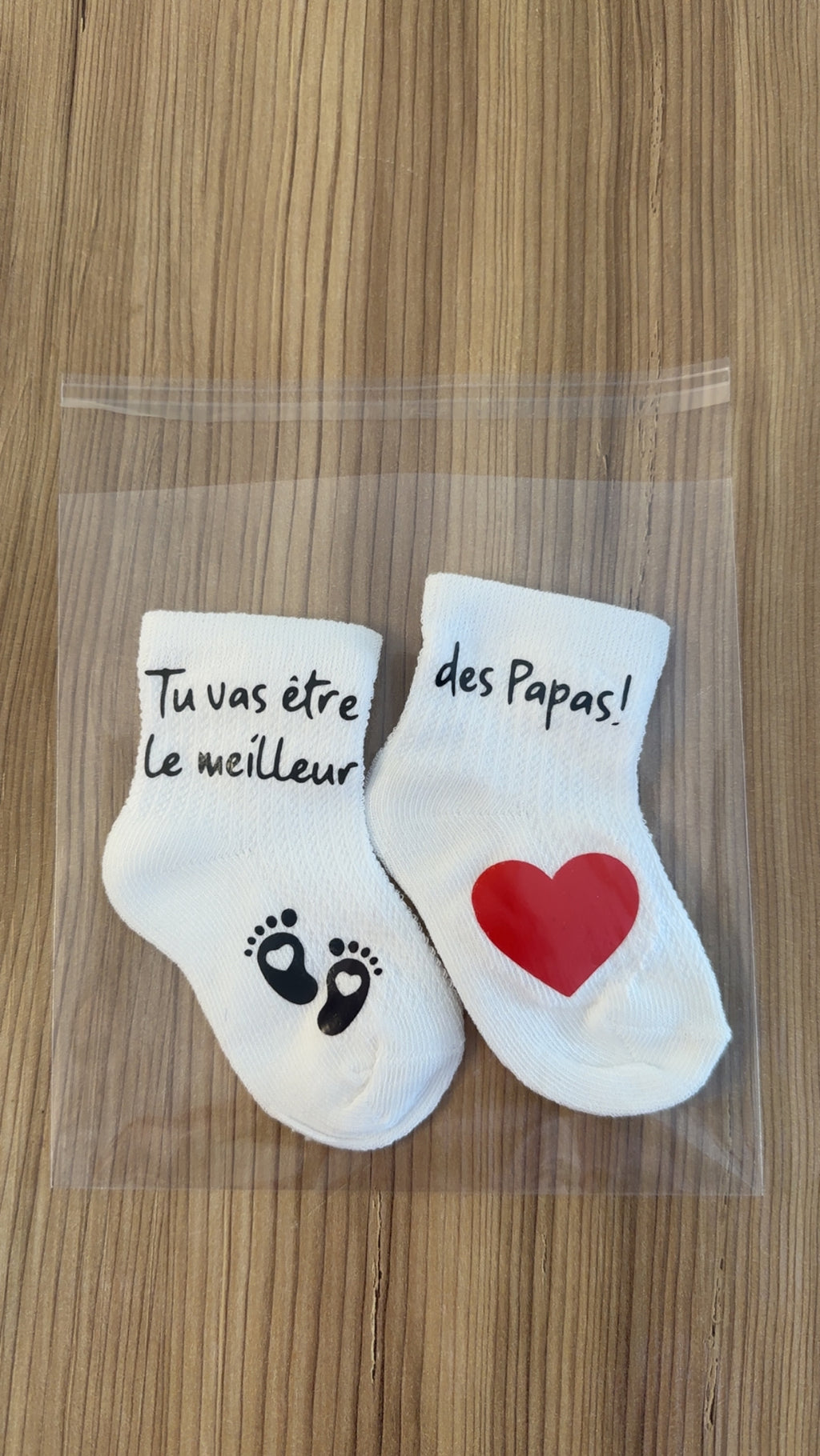 Chaussettes bébé “Tu vas être le meilleur des papas !” – Annonce grossesse originale pour futur papa