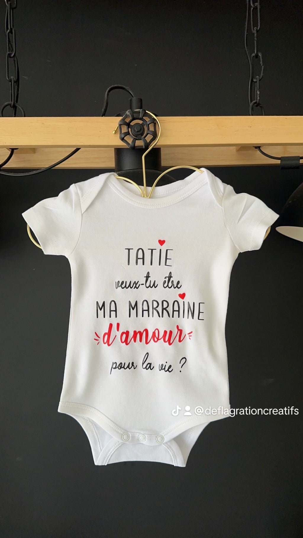 Body bébé “tatie veux tu être ma Marraine d’amour pour la vie ?” – Annonce marraine originale – Cadeau surprise bébé grossesse