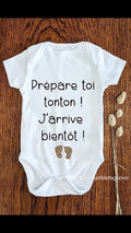 Body bébé annonce grossesse tonton – Prépare-toi tonton j’arrive bientôt – Cadeau futur tonton – Annonce grossesse originale