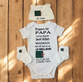 Ensemble bébé personnalisé Futur DZ comme papa – Body bébé annonce grossesse papa – Cadeau naissance algérien
