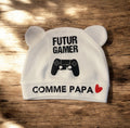 Ensemble Bébé “Futur Gamer comme Papa” 👶🎮 – Bonnet Annonce de Grossesse Originales