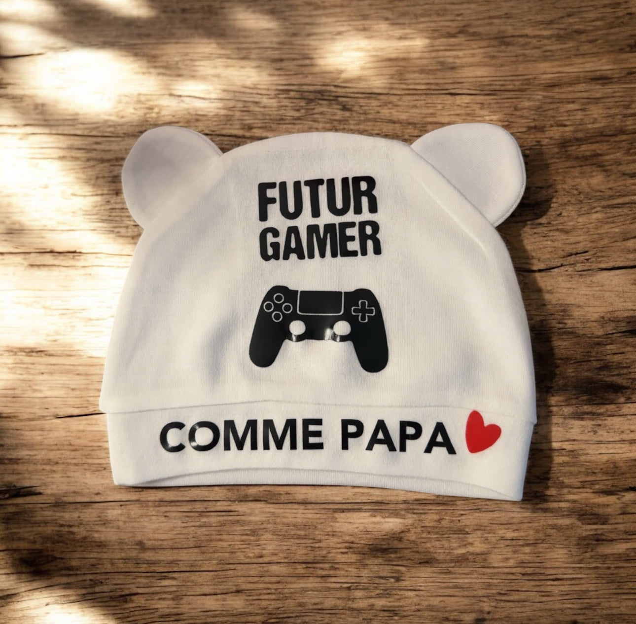 Ensemble Bébé “Futur Gamer comme Papa” 👶🎮 – Bonnet Annonce de Grossesse Originales