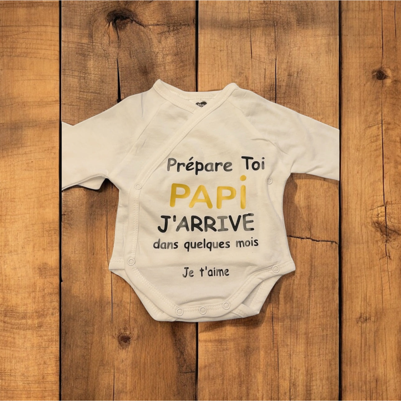 Body annonce grossesse « Prépare-toi Papi » – Cadeau surprise future grand-père – Idée annonce grossesse originale