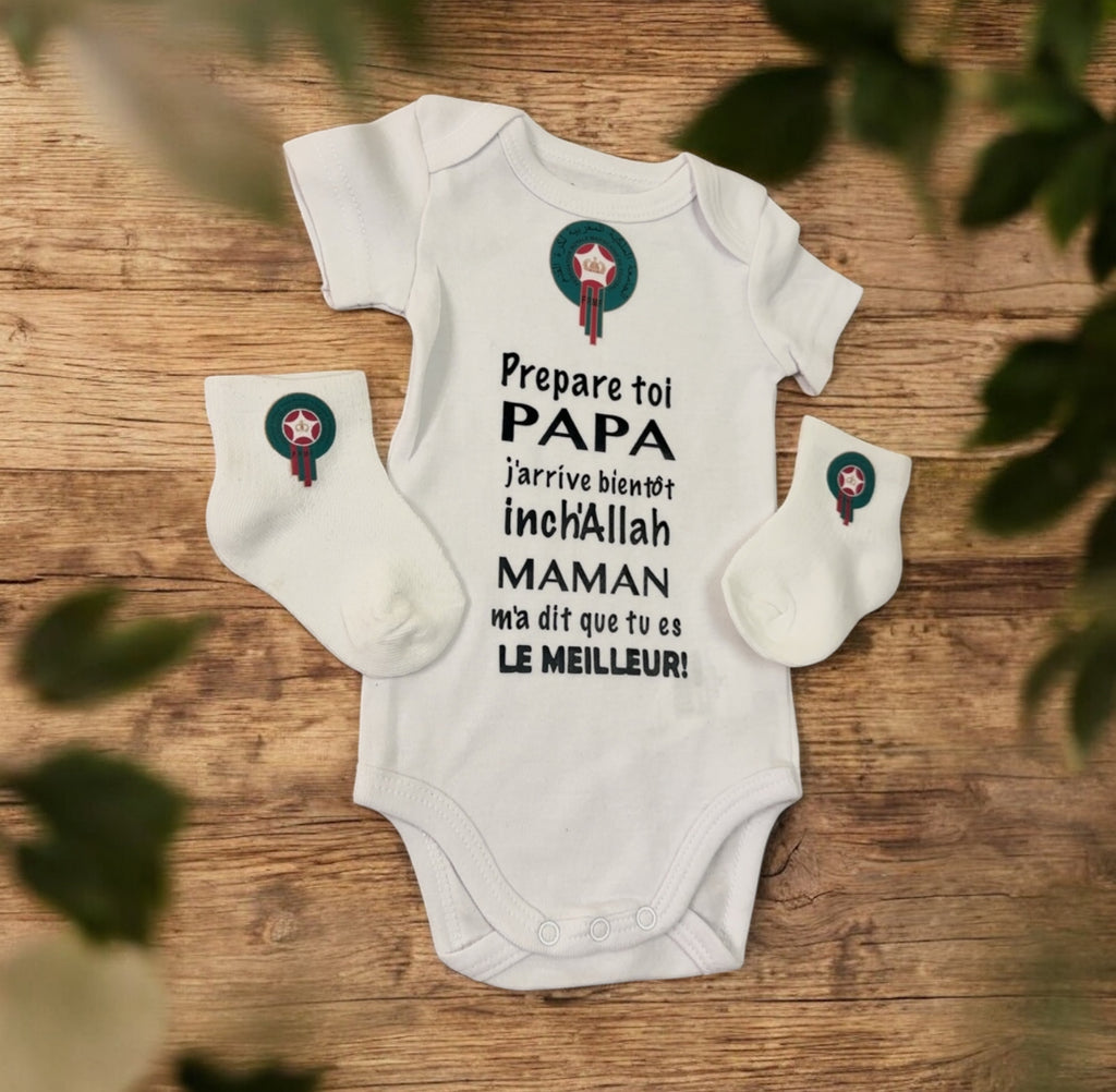 Annonce Grossesse Papa Body Bébé Maroc 🇲🇦 | Prepare toi Papa j’arrive bientôt inch’Allah | Cadeau Futur Papa Musulman