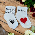Chaussettes bébé “Tu vas être le meilleur des papas !” – Annonce grossesse originale pour futur papa